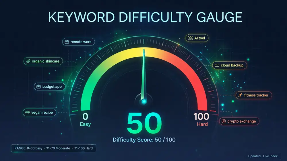Diagram separating keyword difficulty from search intent