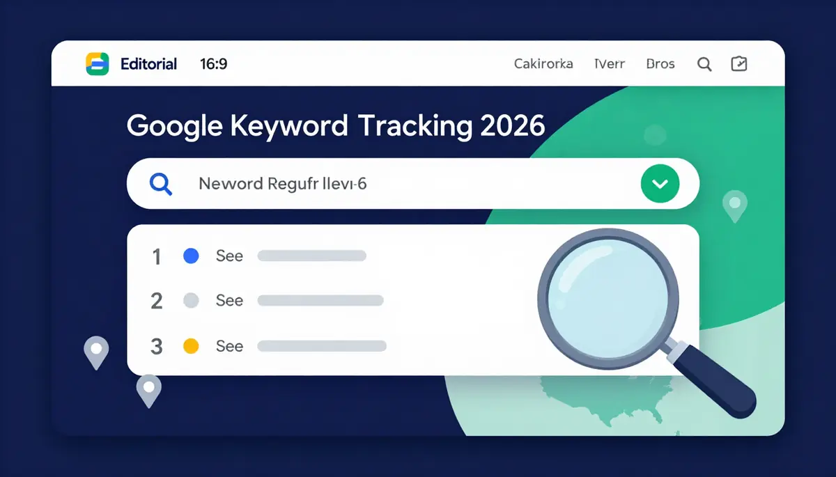 Illustration of Google keyword ranking positions and location-aware SERP tracking