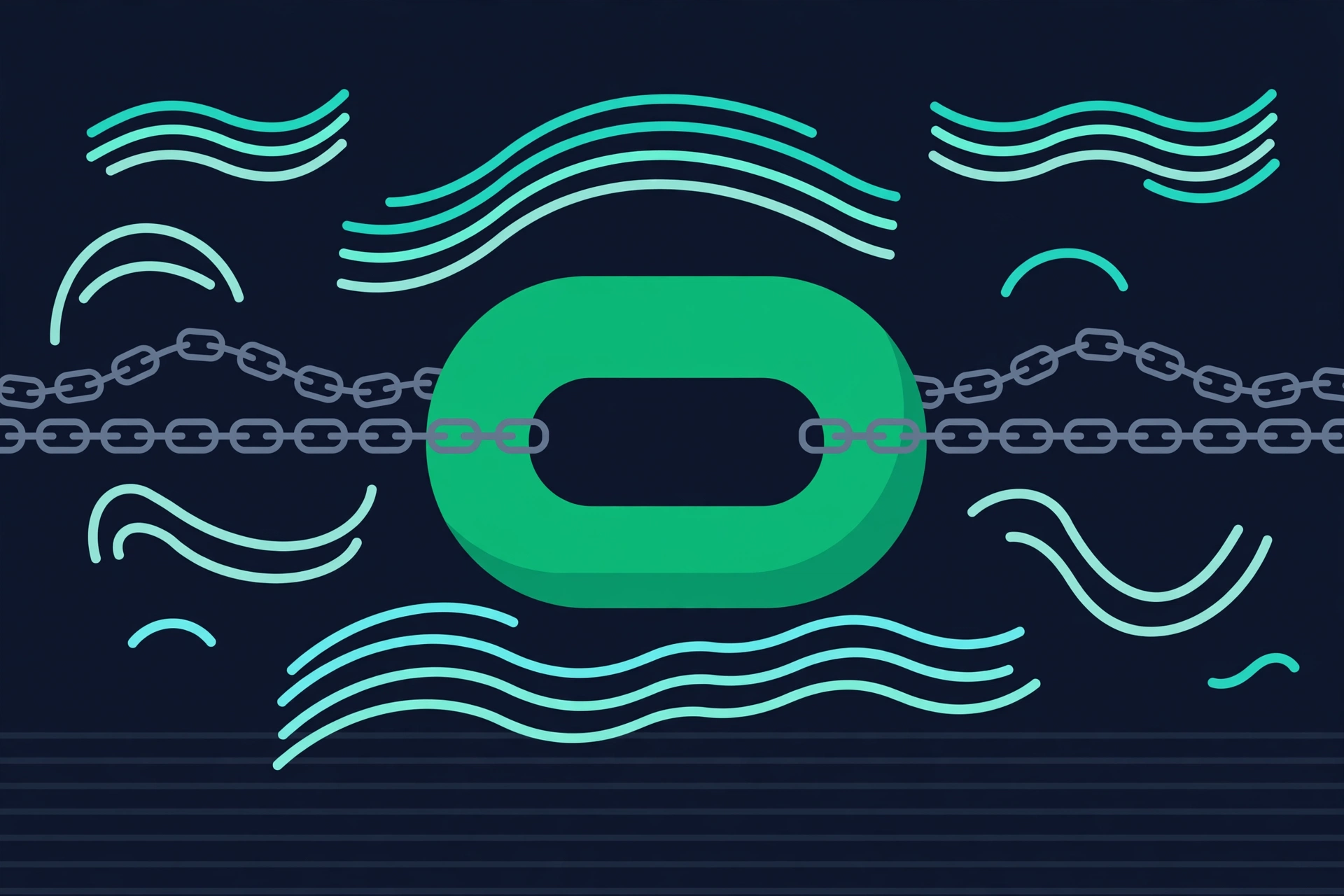Vector illustration of a ship's anchor chain with varied link shapes representing diverse anchor text