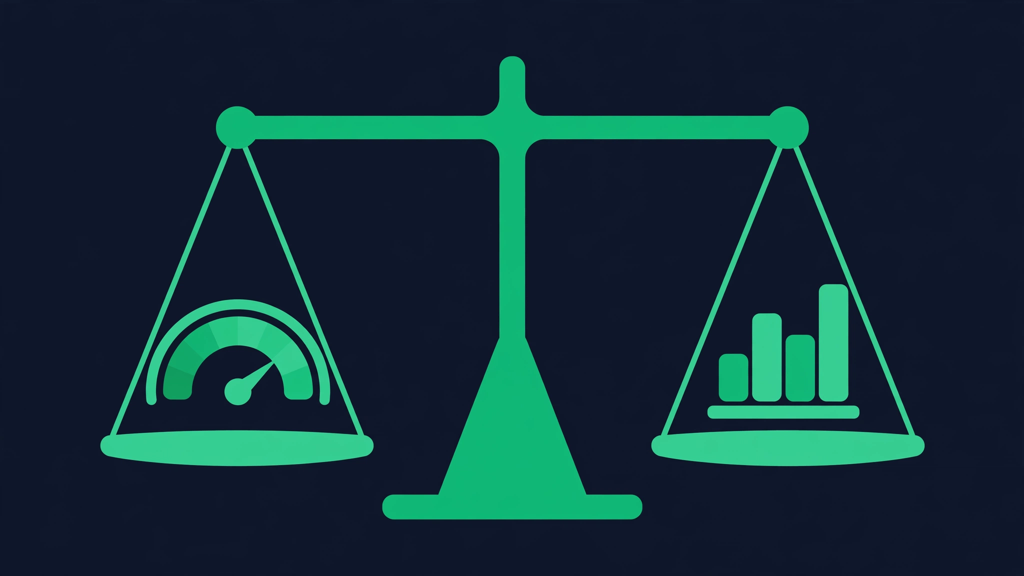 Balanced scale weighing a rank checker against Search Console