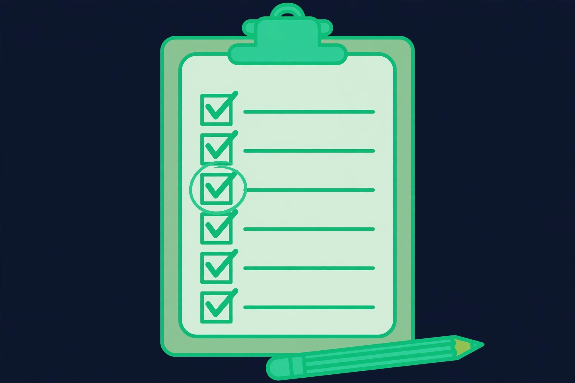Clipboard checklist illustration for a manual website SEO check