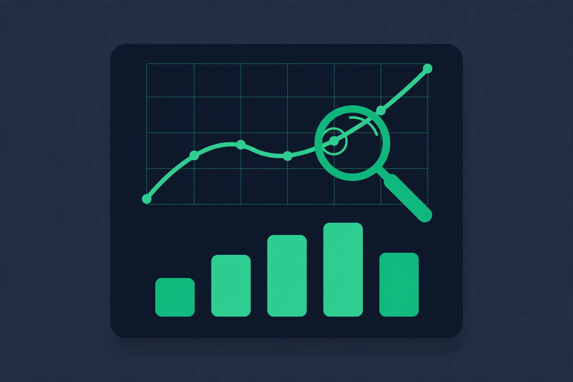 Analytics dashboard illustration representing Google Search Console SEO data