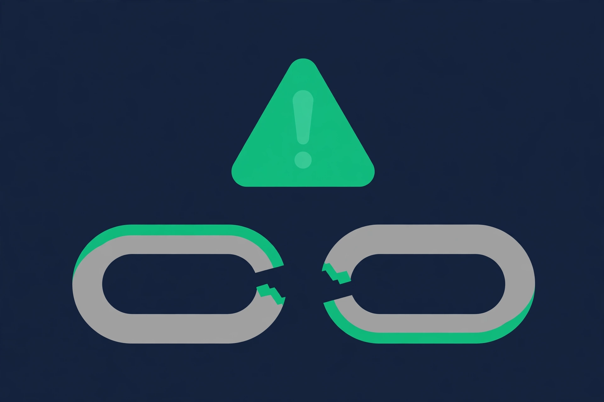 Broken chain link illustration for finding broken links during an SEO check