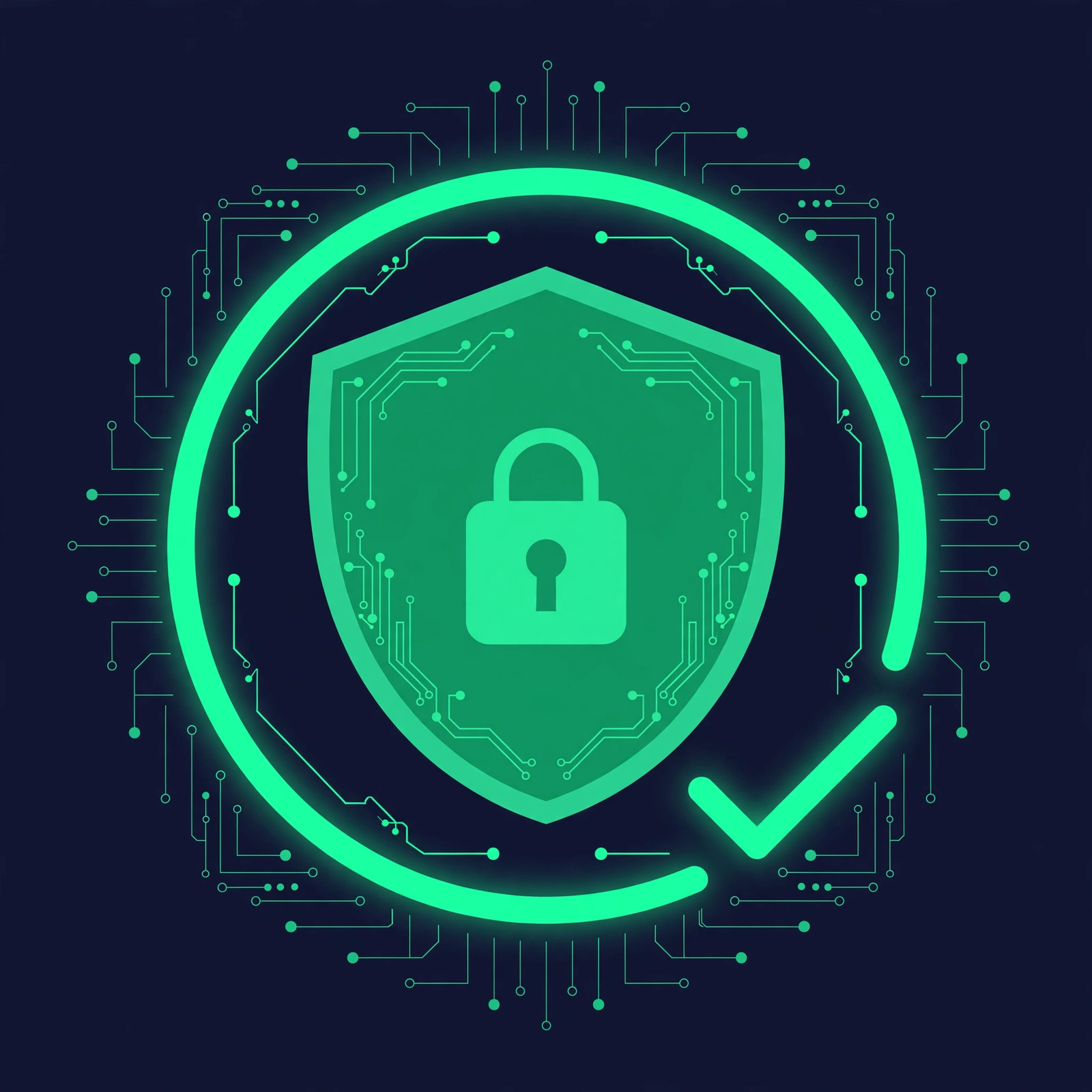 Shield with padlock illustration for HTTPS and website security checks
