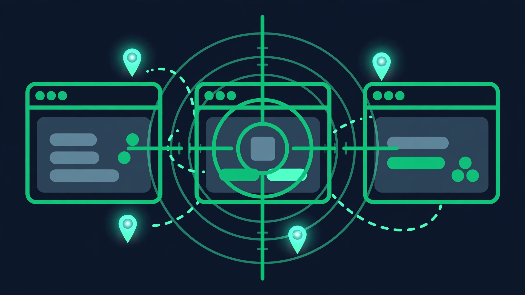 Competitor websites identified with a target overlay for SEO gap analysis