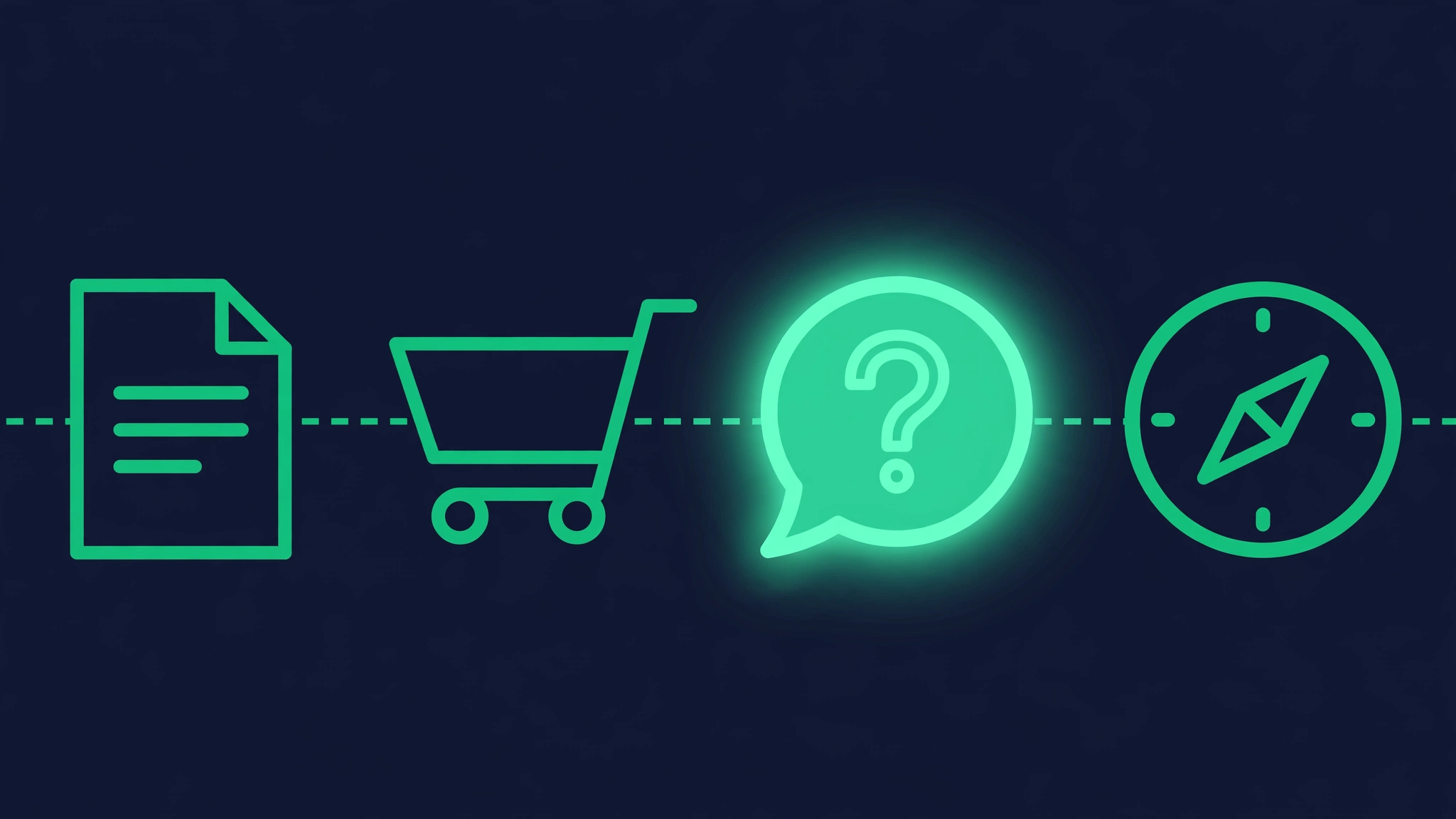 Search intent icons showing informational, commercial, and transactional needs