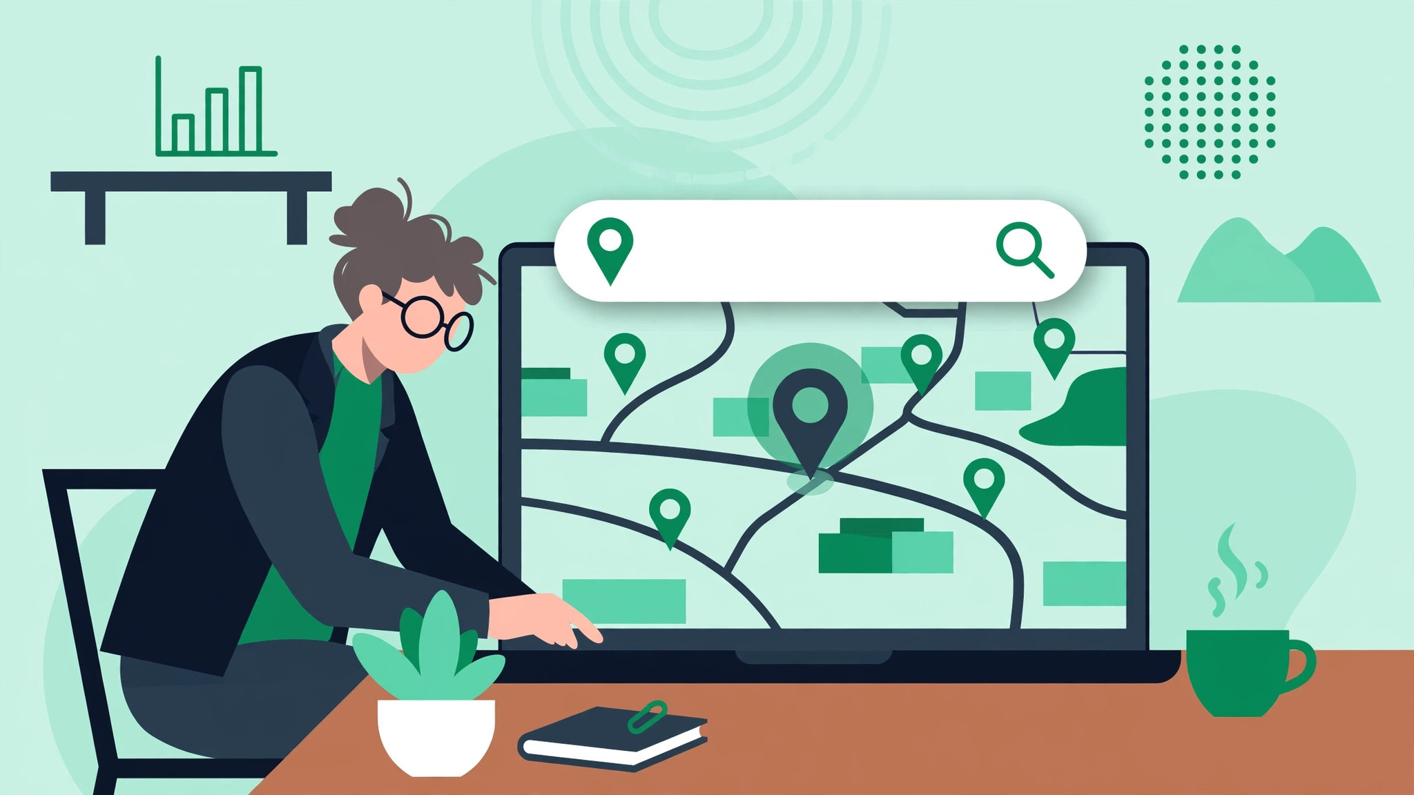 Searching for a local business name in the Google Maps search bar to begin finding its Place ID