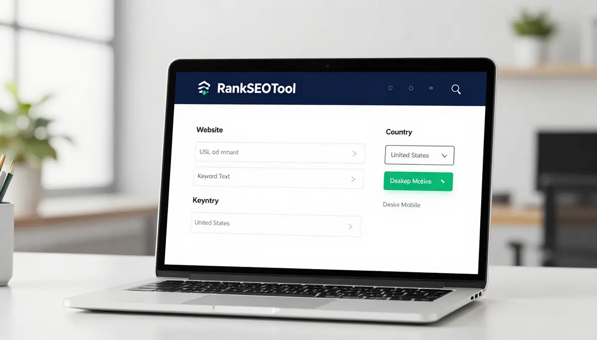 Illustrative SEO tool input interface used during on-page and rank workflows