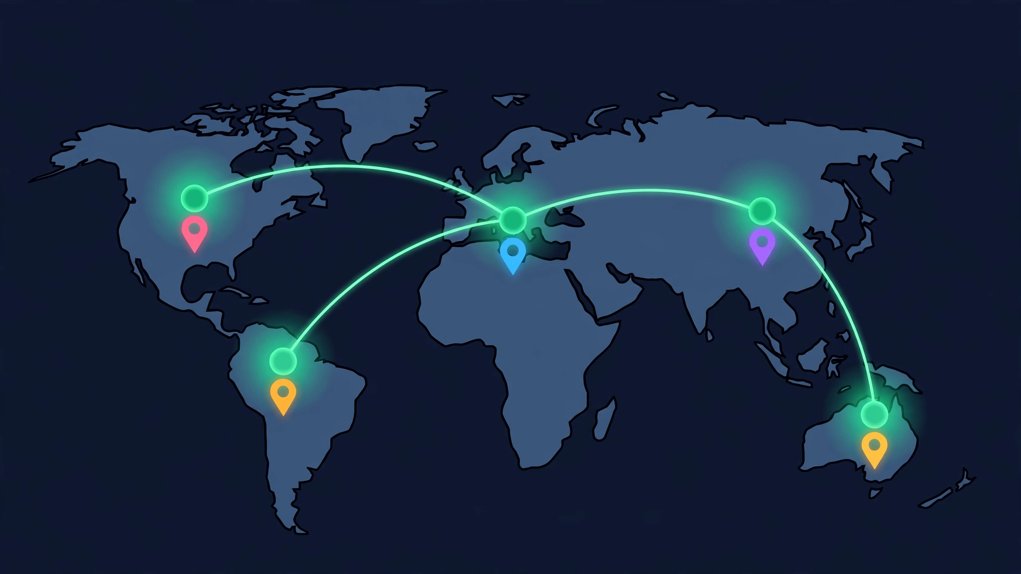 World map with Google data center nodes showing slightly different results